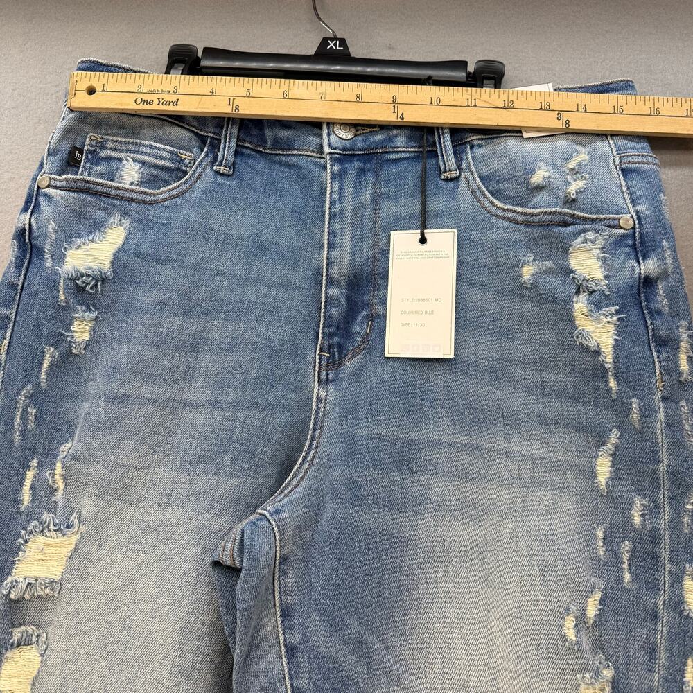 Judy Blue Jeans Women's 11/30 Blue Cropped Straight Leg High Waist NWT - Picture 10 of 14